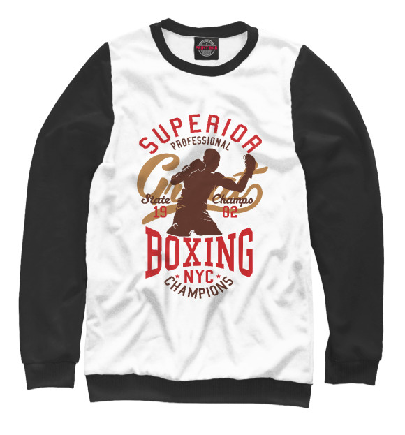 Свитшот для мальчиков с изображением Boxing цвета Белый