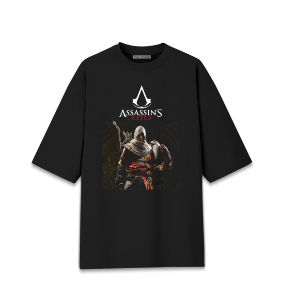 Мужская футболка оверсайз с притом Assassin's creed цвета Черный Мужская футболка оверсайз с изображением Assassin's creed цвета Черный