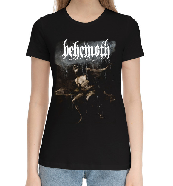 Женская хлопковая футболка с изображением Behemoth цвета Черный