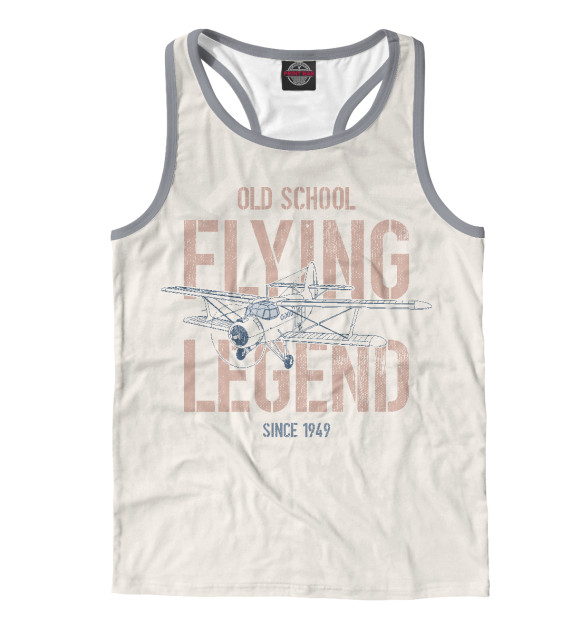 Мужская майка-борцовка с изображением Летающие легенды цвета Белый