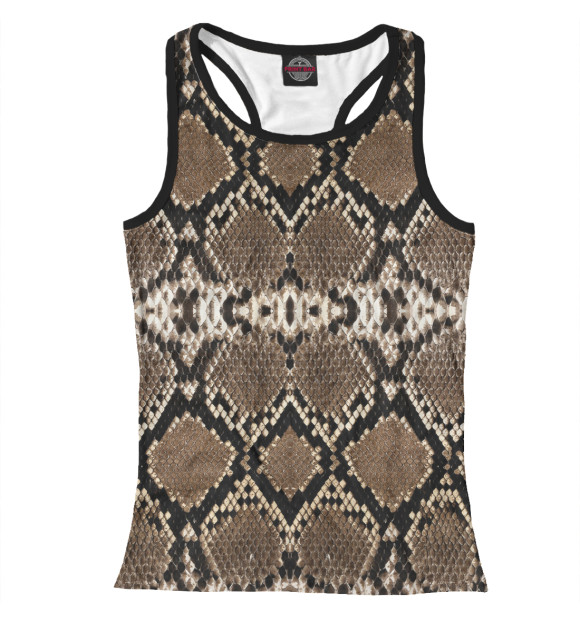 Женская майка-борцовка с изображением SNAKE цвета Белый