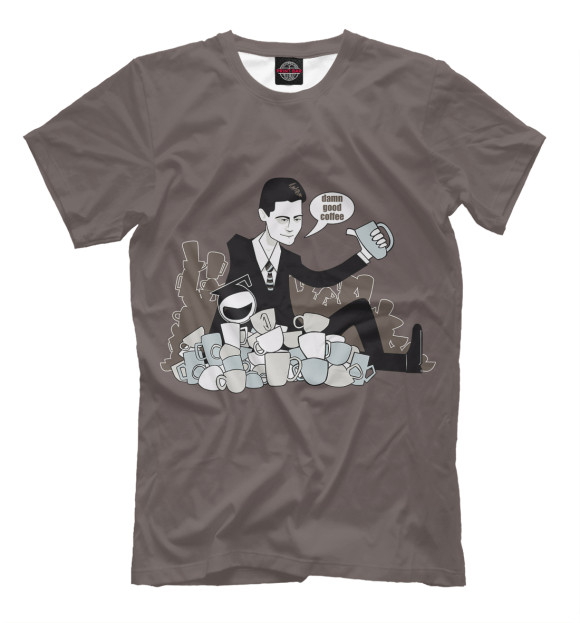 Мужская футболка с изображением Coops Coffee Break цвета Серый