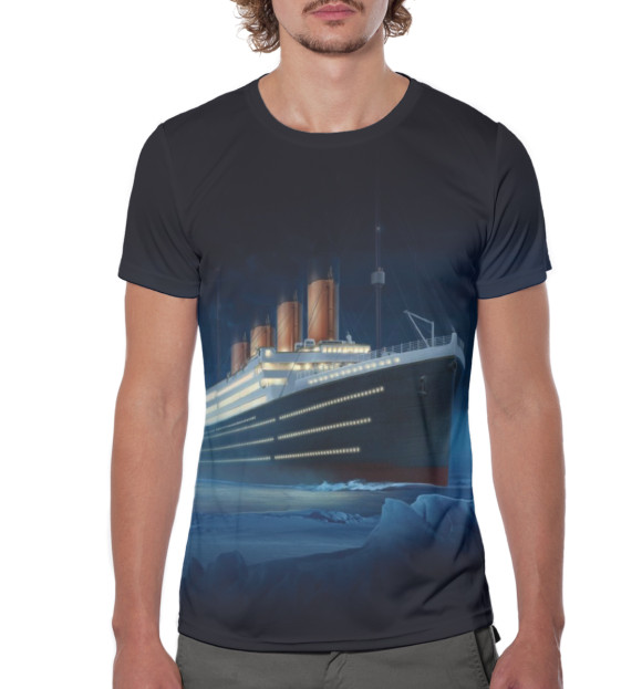 Мужская футболка с изображением Титаник цвета Белый