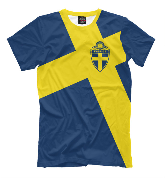 Мужская футболка с изображением Швеция цвета Молочно-белый