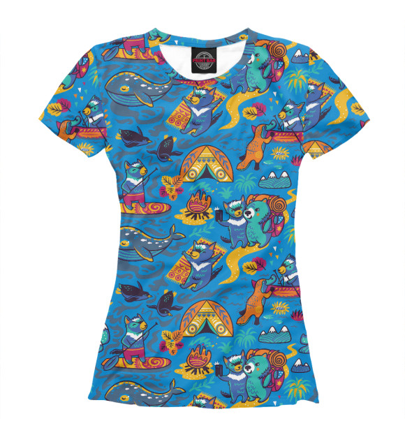 Женская футболка с изображением Путешествие цвета Белый