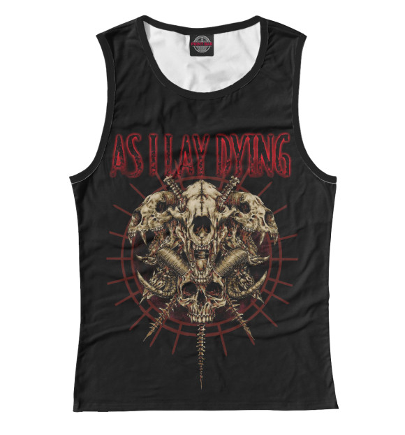 Женская майка с изображением As I Lay Dying цвета Белый