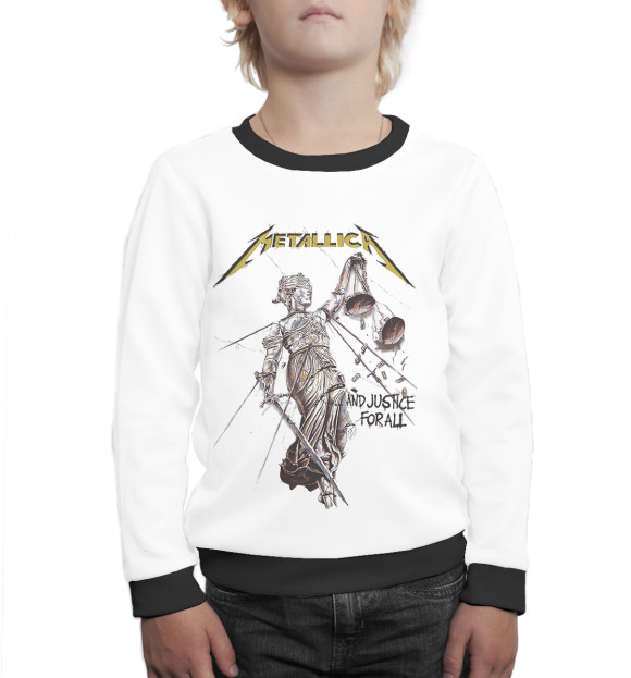 Свитшот для мальчиков с изображением Metallica And Justice for All цвета Белый