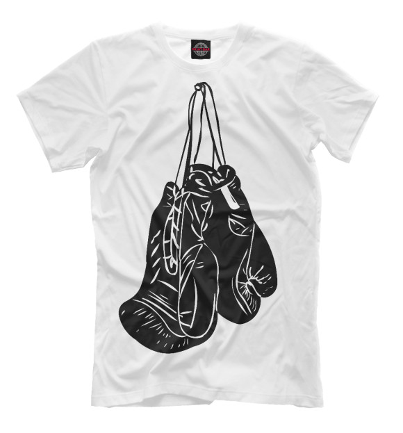 Мужская футболка с изображением Боксерские перчатки цвета Молочно-белый