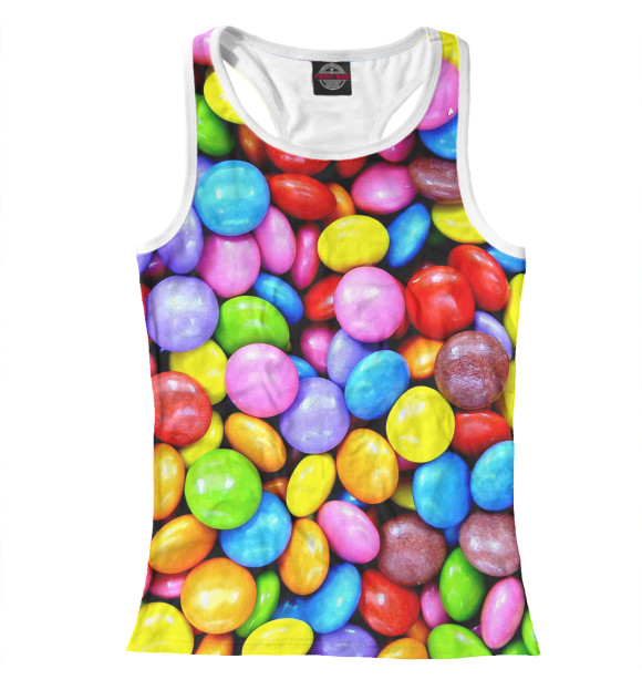 Женская майка-борцовка с изображением Candy color цвета Белый