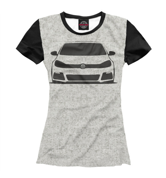 Женская футболка с изображением VW_Golf_R цвета Белый