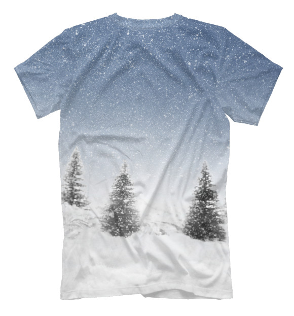Мужская футболка с изображением Снеговик цвета Белый