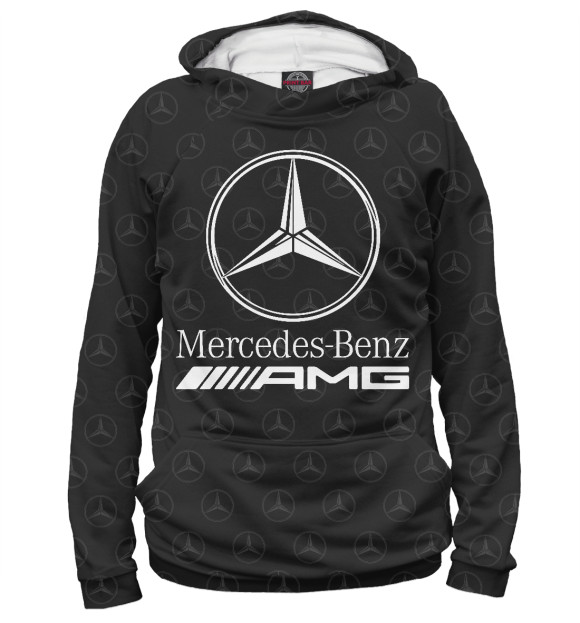 Мужское худи с изображением Mercedes-Benz AMG Premium цвета Белый