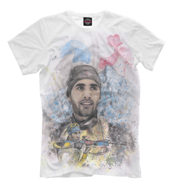 Мужская футболка с изображением Мартен Фуркад цвета Молочно-белый