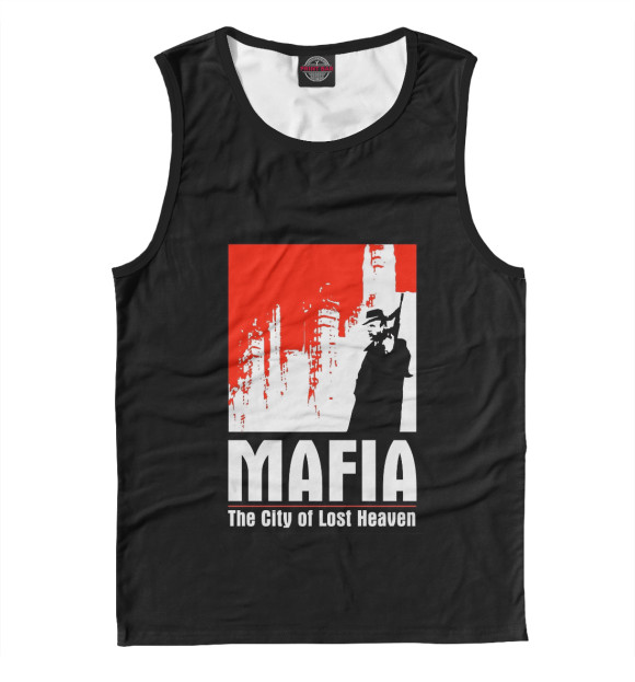 Мужская майка с изображением Mafia цвета Белый