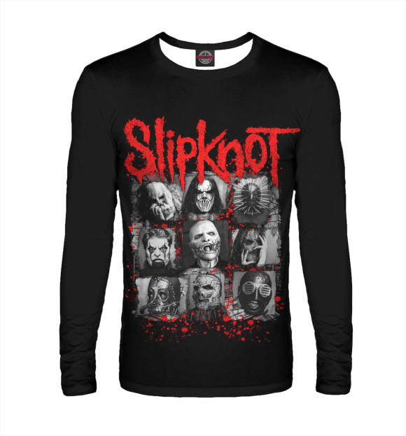 Мужской лонгслив с изображением Slipknot цвета Белый