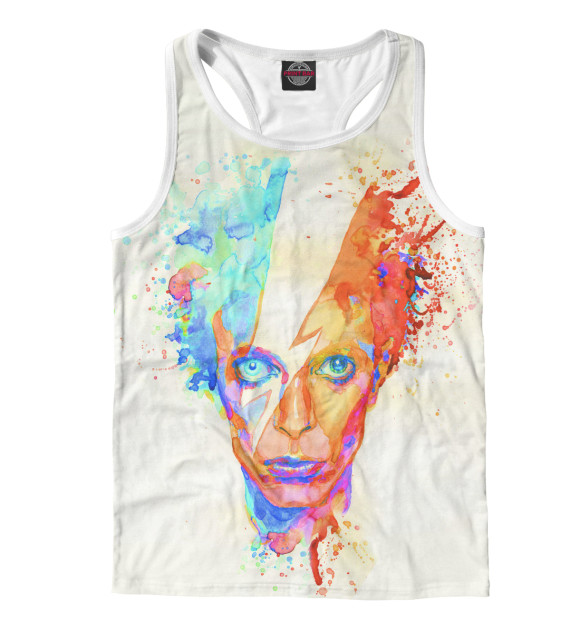 Мужская майка-борцовка с изображением David Bowie цвета Белый