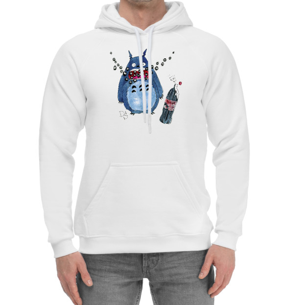 Мужской хлопковый худи с изображением Чудище цвета Белый