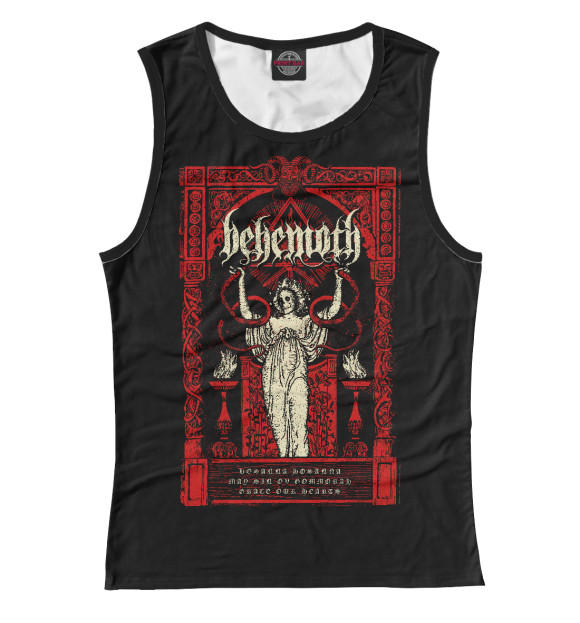 Майка для девочки с притом Behemoth цвета Белый Майка для девочки с изображением Behemoth цвета Белый