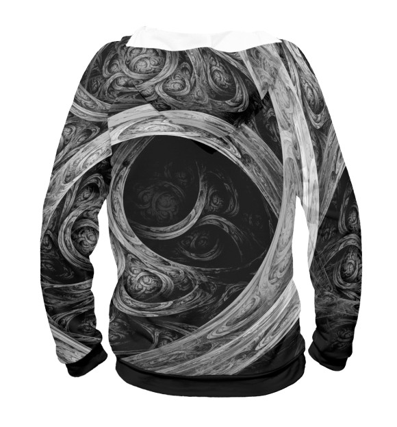 Женское худи с изображением Fractal цвета Белый
