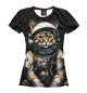 Женская футболка Кот космический турист
