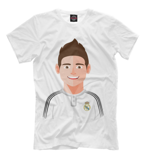 Мужская футболка с изображением Хамес Родригес цвета Молочно-белый