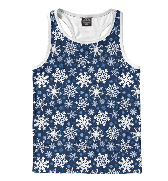 Мужская майка-борцовка с изображением Снежинки цвета Белый