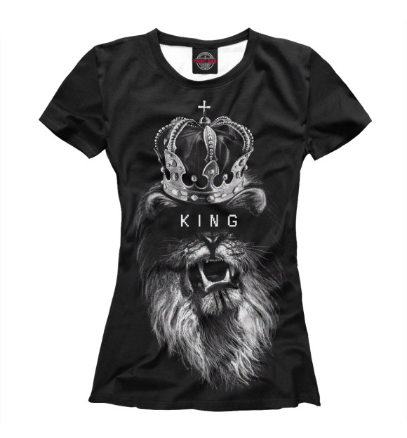 Женская футболка с изображением Король цвета Белый