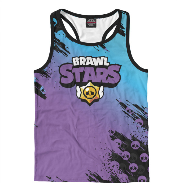 Мужская майка-борцовка с притом Brawl Stars цвета Белый Мужская майка-борцовка с изображением Brawl Stars цвета Белый