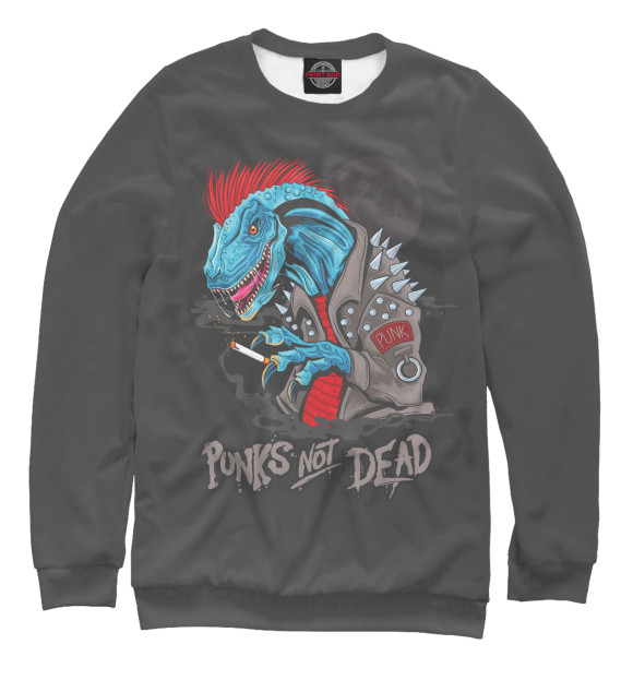 Женский свитшот с изображением Punk’s Not Dead цвета Белый