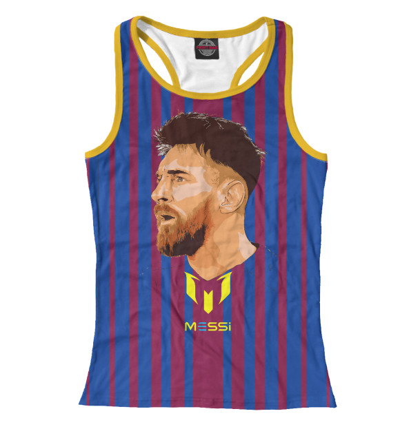 Женская майка-борцовка с изображением Messi цвета Белый