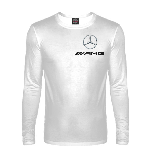 Мужской лонгслив с изображением Mercedes AMG цвета Белый