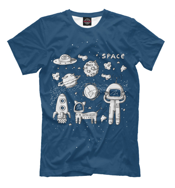 Футболка для мальчиков с изображением Space Travelling цвета Темно-зеленый