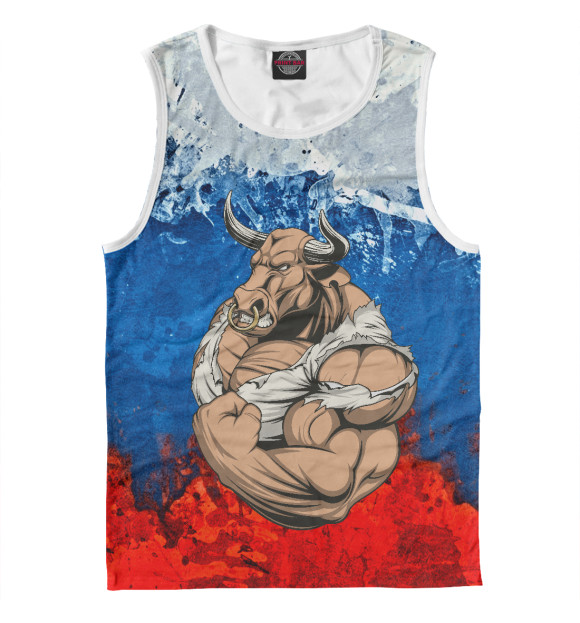 Мужская майка с изображением Бык цвета ?????