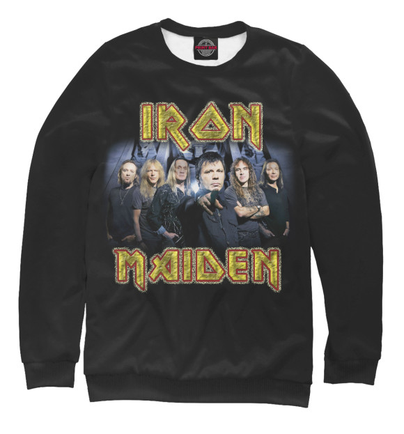 Мужской свитшот с изображением Iron Maiden цвета Белый