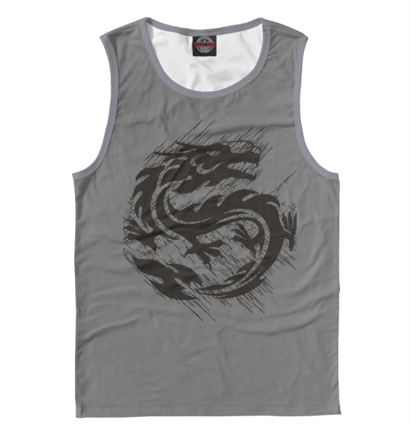 Мужская майка с изображением драконы цвета Белый