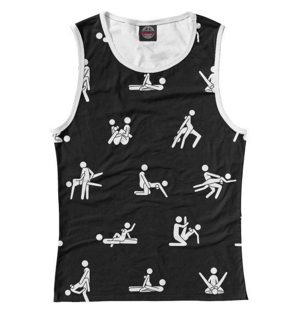 Женская майка с изображением Камасутренняя гимнастика цвета Белый