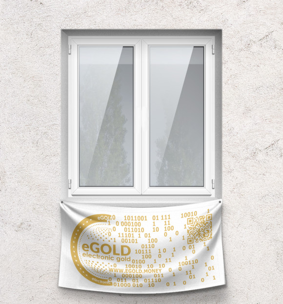 Флаг с изображением WhiteGold stablecoin eGOLD цвета Белый