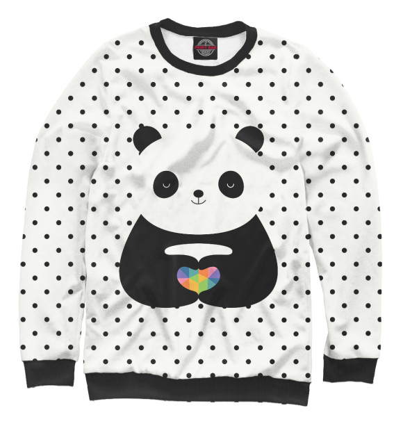 Свитшот для девочек с изображением Любовь панды цвета Белый