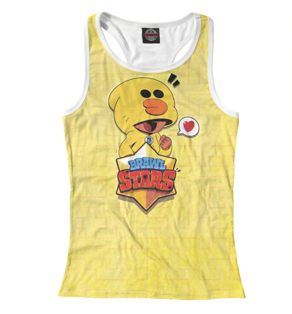 Женская майка-борцовка с изображением Brawl Stars цвета Белый