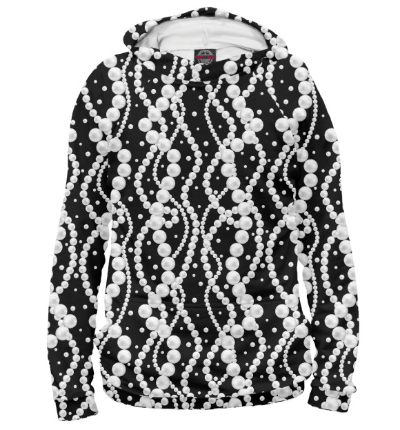Мужское худи с изображением Жемчуг цвета Белый