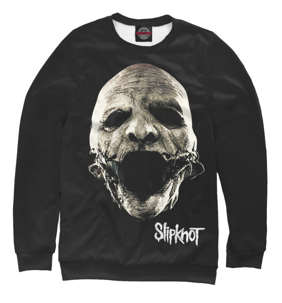 Женский свитшот с изображением Slipknot цвета Белый