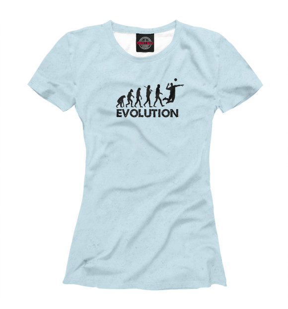 Футболка для девочек с изображением Evolution of a Volleyball цвета Белый