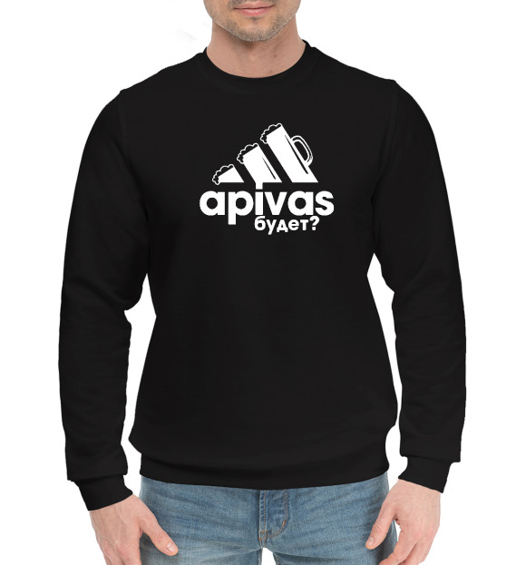 Мужской хлопковый свитшот с изображением APIVAS цвета Черный