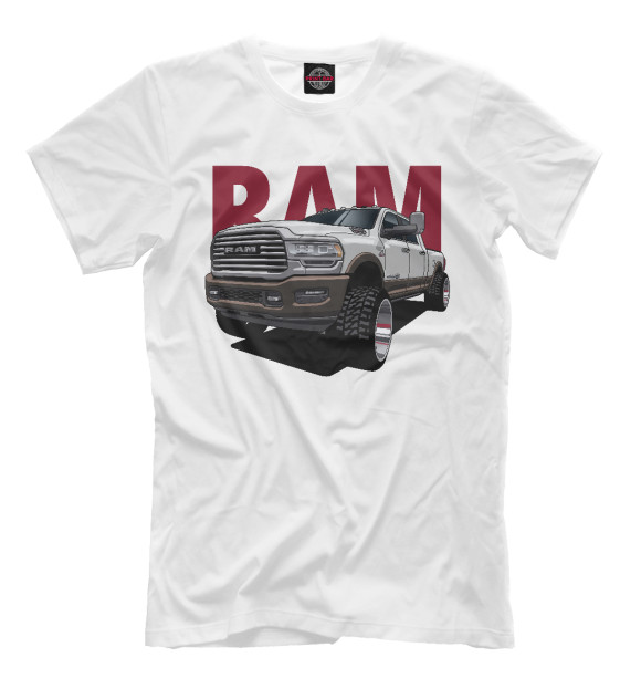Футболка для мальчиков с изображением Dodge Ram цвета Белый