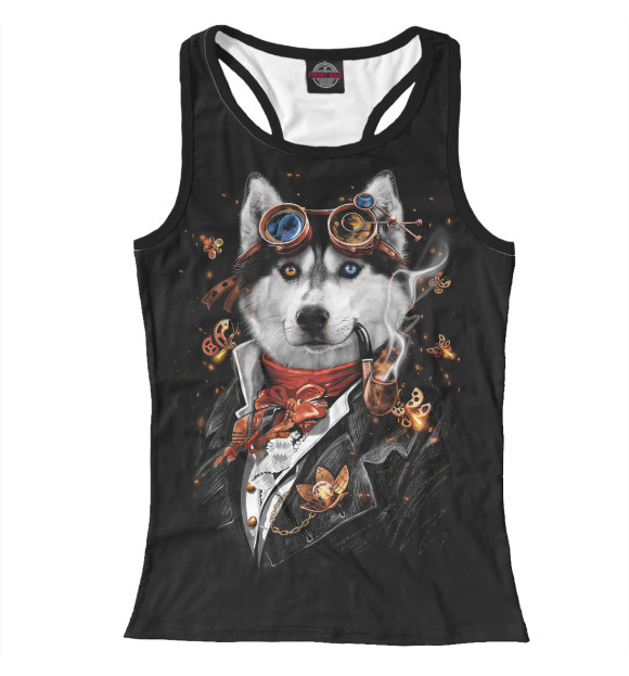 Женская майка-борцовка с изображением Джентельмен цвета Белый