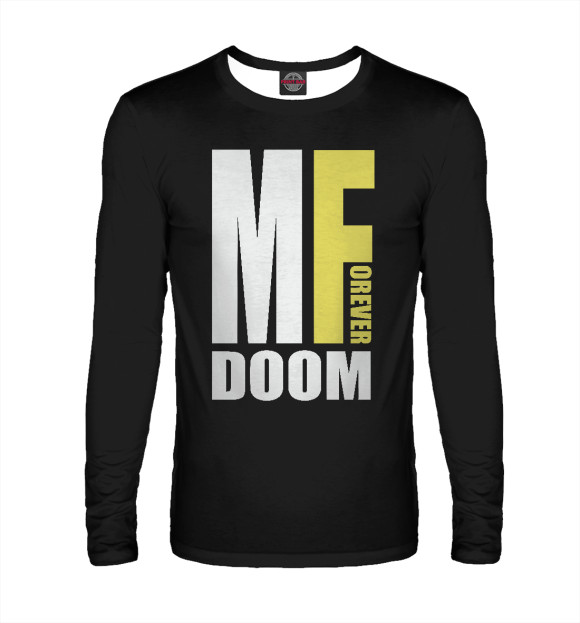 Мужской лонгслив с изображением MF Doom Forever цвета Белый