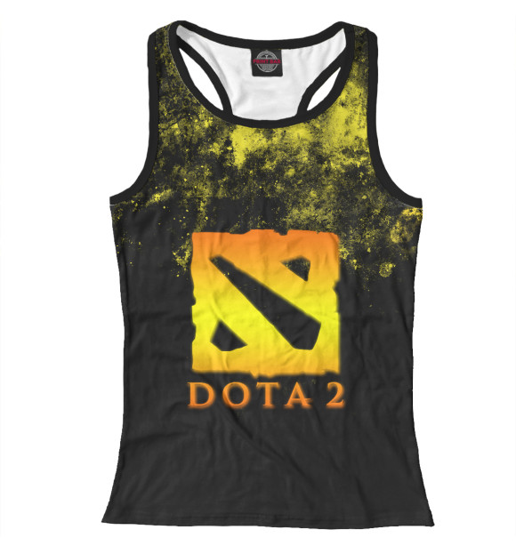 Женская майка-борцовка с изображением Dota Yellow Game цвета Белый