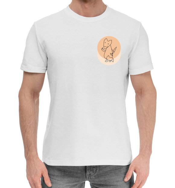 Мужская хлопковая футболка с изображением Веган-лис цвета Белый