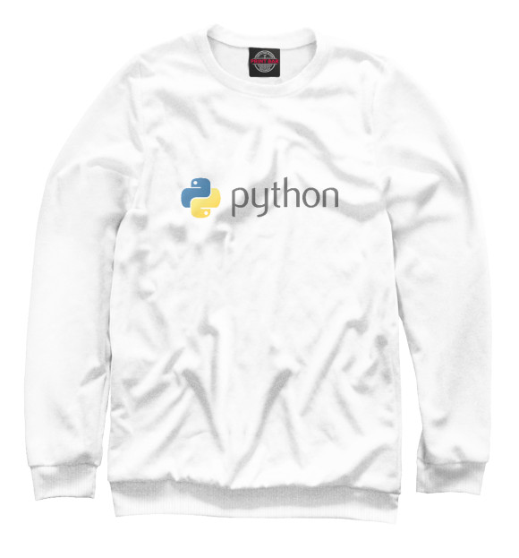 Женский свитшот с изображением Python Logo цвета Белый
