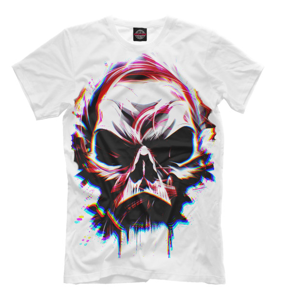 Мужская футболка с изображением Skull art цвета Белый